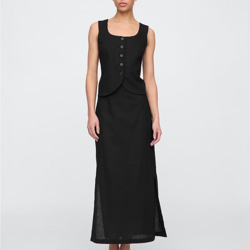 Gap Linen-Blend Maxi Slip Skirt and vest set
